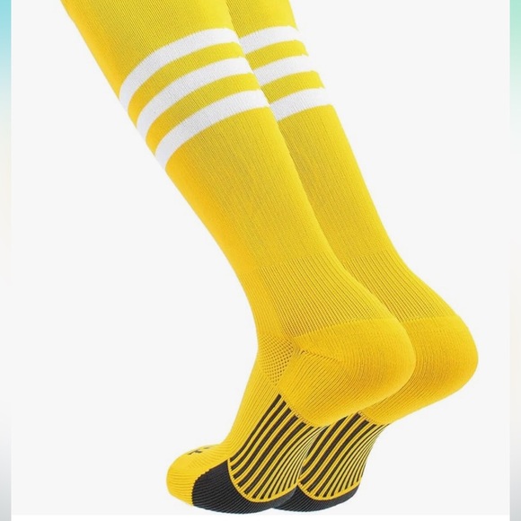 2 pairs TCK Men's Yellow Softball socks size Medium GUC - Picture 1 of 3